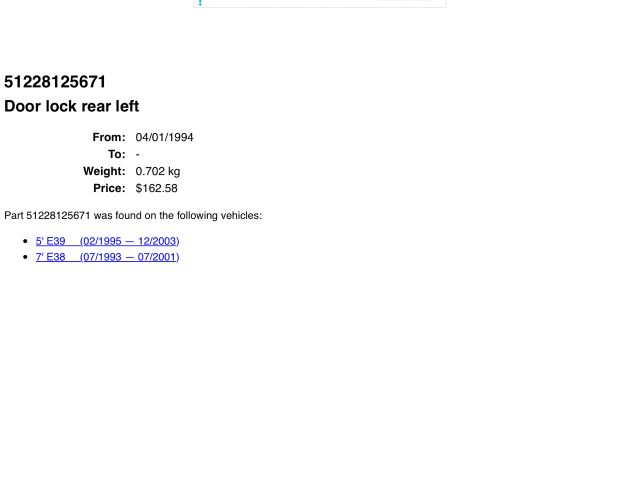 bontott BMW 5 E39 Bal hátsó Ajtózár