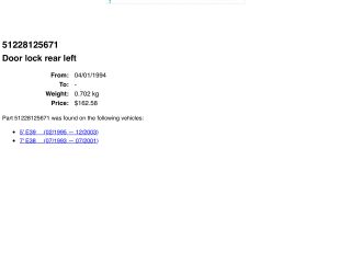 bontott BMW 5 E39 Bal hátsó Ajtózár