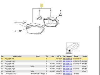 bontott BMW 5 E39 Bal Ködfényszóró