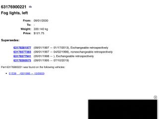 bontott BMW 5 E39 Bal Ködfényszóró