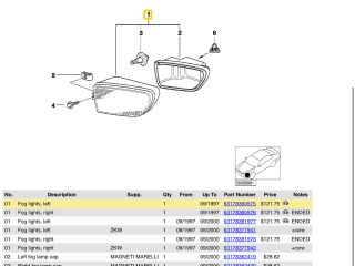 bontott BMW 5 E39 Bal Ködfényszóró