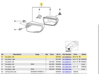 bontott BMW 5 E39 Bal Ködfényszóró