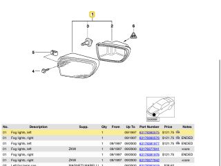 bontott BMW 5 E39 Bal Ködfényszóró