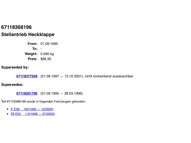 bontott BMW 5 E39 Csomagtérajtó Motor Elektronika