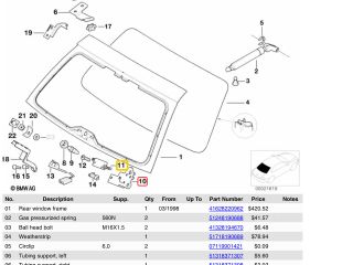 bontott BMW 5 E39 Csomagtérajtó Zárszerkezet