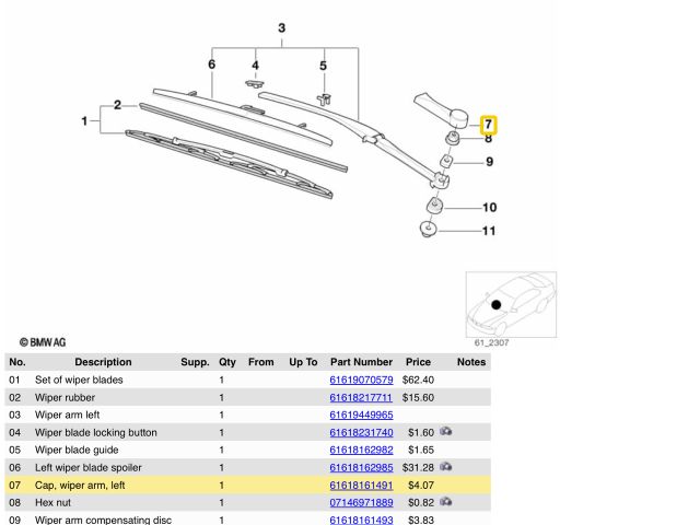 bontott BMW 5 E39 Első Ablaktekerő Kar