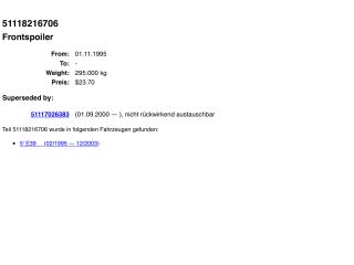 bontott BMW 5 E39 Első Lökhárító Alsó (Műanyag)