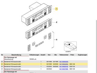 bontott BMW 5 E39 Fűtéskapcsoló (digit klímás)