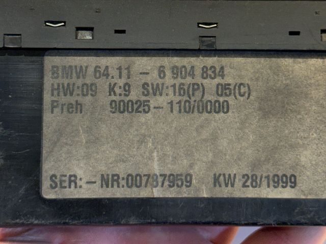 bontott BMW 5 E39 Fűtéskapcsoló (digit klímás)