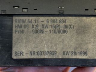 bontott BMW 5 E39 Fűtéskapcsoló (digit klímás)