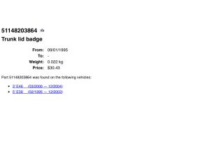 bontott BMW 5 E39 Hátsó Embléma