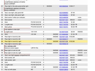 bontott BMW 5 E39 Jobb Belső Hátsó Lámpa