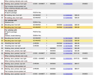 bontott BMW 5 E39 Jobb első Ajtó Díszléc