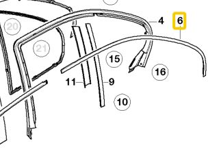 bontott BMW 5 E39 Jobb hátsó Ajtó Díszléc