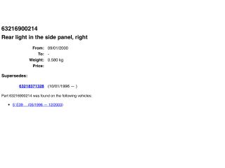 bontott BMW 5 E39 Jobb Hátsó Lámpa