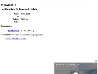 bontott BMW 5 E39 Jobb Külső Hátsó Lámpa