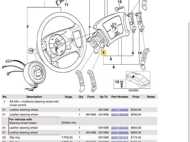 bontott BMW 5 E39 Jobb Multikormány Kapcsoló