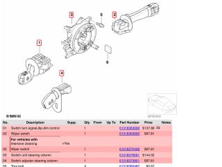 bontott BMW 5 E39 Komplett Kormánykapcsoló (Bajuszkapcsoló)