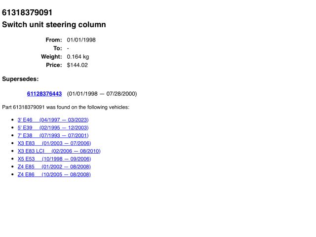 bontott BMW 5 E39 Komplett Kormánykapcsoló (Bajuszkapcsoló)