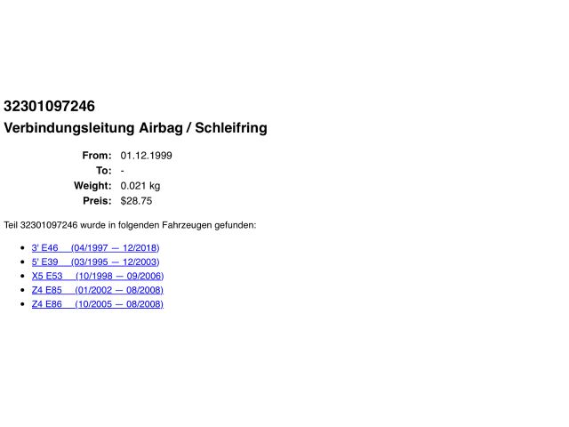 bontott BMW 5 E39 Légzsák Átvezető Szalagkábel
