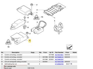 bontott BMW 5 E39 Légzsák Elektronika