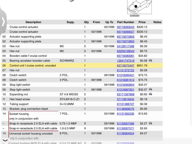 bontott BMW 5 E39 Tempomat Elektronika