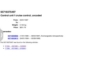 bontott BMW 5 E39 Tempomat Elektronika