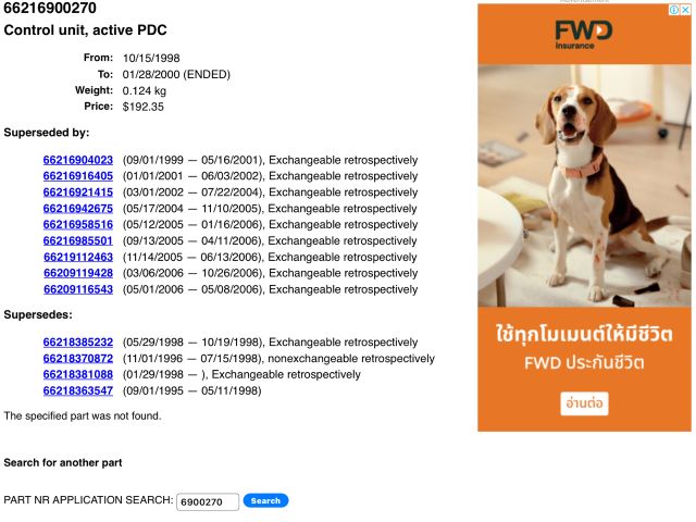 bontott BMW 5 E39 Tolatóradar Elektronika