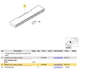 bontott BMW 5 E39 Ülésfűtés Kapcsoló Pár