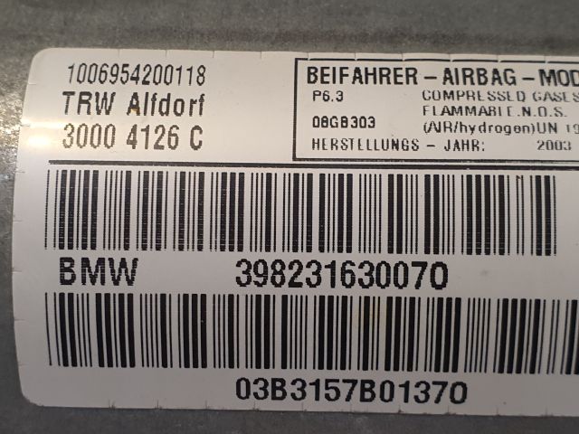 bontott BMW 5 E39 Utasoldali Légzsák