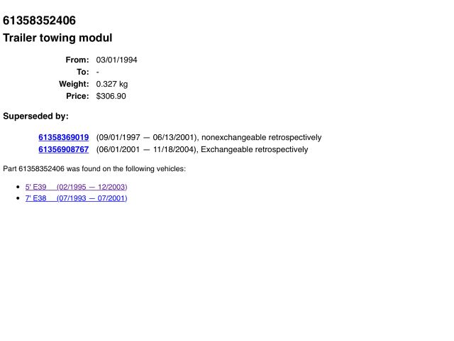 bontott BMW 5 E39 Vonóhorog Elektronika
