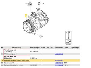 bontott BMW 5 E60 Klímakompresszor