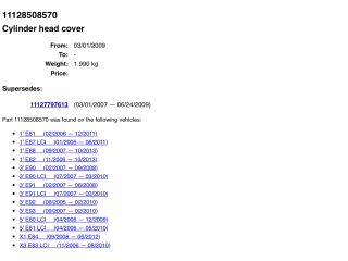 bontott BMW 5 E60 Szelepfedél