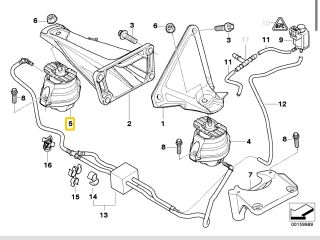 bontott BMW 5 E60 Motor Tartó Bak Jobb