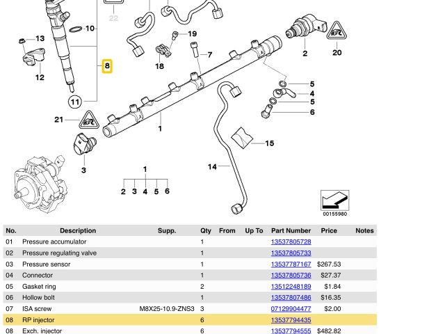 bontott BMW 5 E60 Porlasztó (1 db)