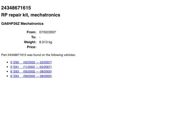 bontott BMW 5 E60 Automata Váltó Elektronika
