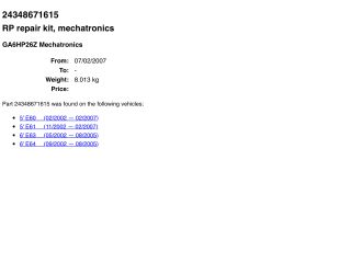 bontott BMW 5 E60 Automata Váltó Elektronika