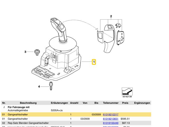 bontott BMW 5 E60 Automata Váltókar