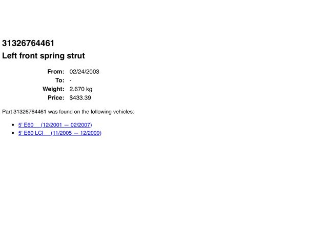 bontott BMW 5 E60 Bal első Lengéscsillapító