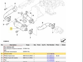 bontott BMW 5 E60 EGR Hűtő