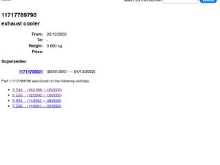 bontott BMW 5 E60 EGR Hűtő