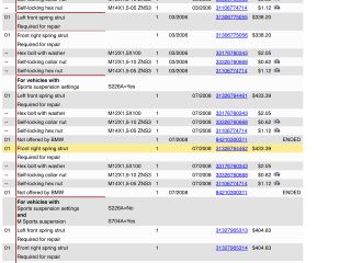 bontott BMW 5 E60 Jobb első Lengéscsillapító