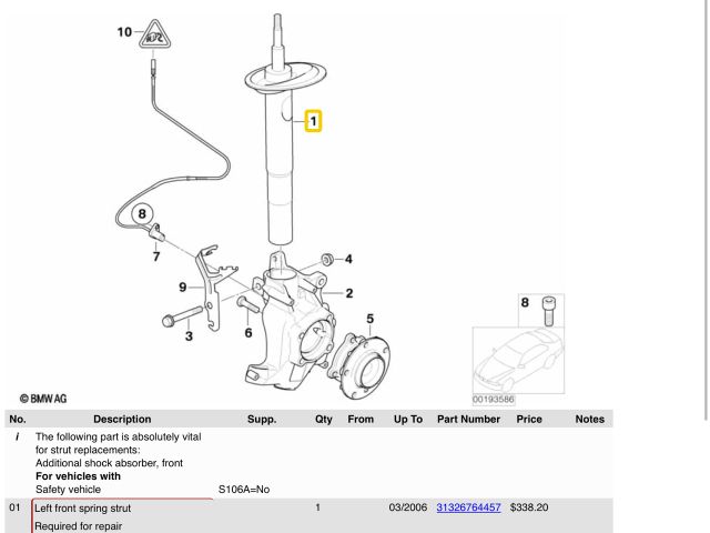 bontott BMW 5 E60 Jobb első Lengéscsillapító