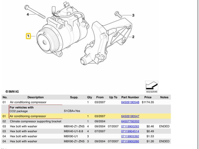 bontott BMW 5 E60 Klímakompresszor