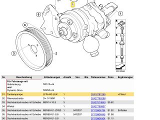 bontott BMW 5 E60 Kormányszervó Motor (Hidraulikus)