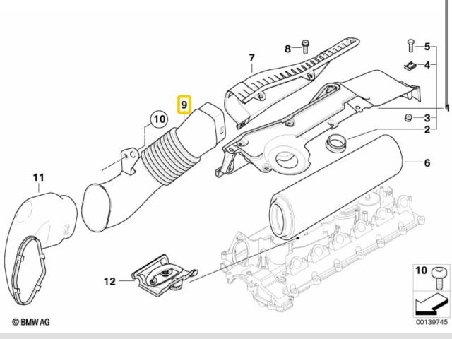 bontott BMW 5 E60 Légbeömlő Cső