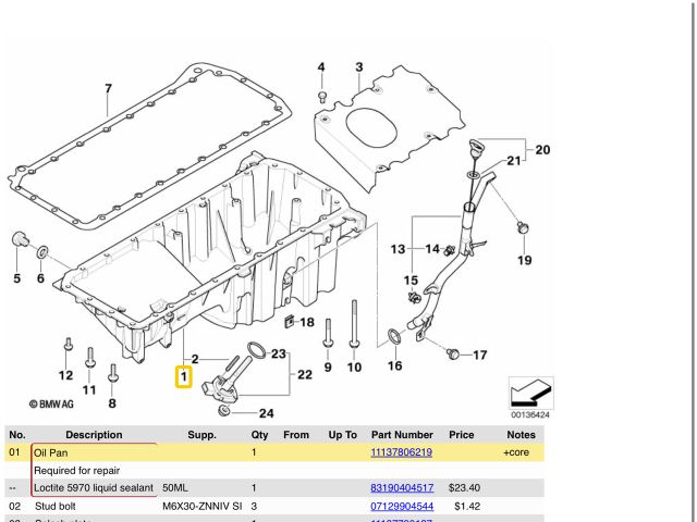bontott BMW 5 E60 Olajteknő