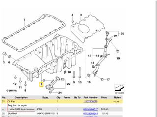 bontott BMW 5 E60 Olajteknő