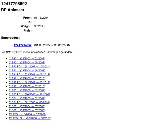 bontott BMW 5 E60 Önindító