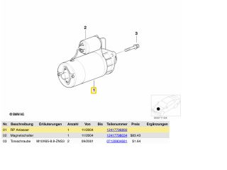 bontott BMW 5 E60 Önindító